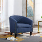 New ListingModern Accent Chair Armchair Barrel Tub Chair Linen Sofa Chairs For Living Room