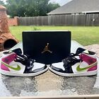 Size 10.5 - Air Jordan 1 SE Mid Cyber Active Fuchsia Used Condition