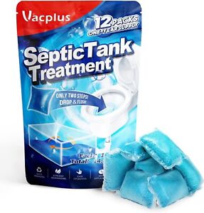 Septic Tank Treatment 12 Pcs for 1- Year Supply Dissolvable Septic Tank Treatmen
