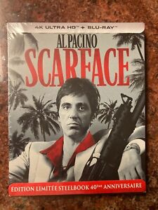 Scarface - 40th Anniversary Edition w. Steelbook (4K UHD + Blu-ray, Region Free)