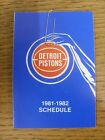1981/1982 Fixture Card: Basketball - Detroit Pistons (fold out style). Any fault