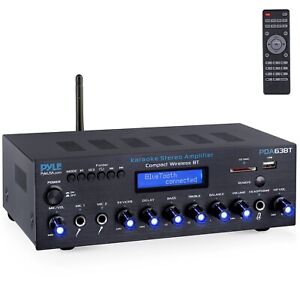 Pyle 200W Wireless BT Streaming Amplifier, Multi-Channel Home Audio Receiver