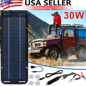 12V Solar Panel Kit IP65 Waterproof Trickle Battery Charger Powered for Car RV