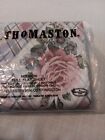 vtg thomaston flat sheet full pink green gray flowers plaid no iron cotton blend