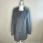 1. State Gray Wool Asymmetric Zipper Front Coat