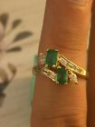 1CtEmerald Lab-Created Emerald Diamond Women Wedding Ring 14K Yellow Gold Plated