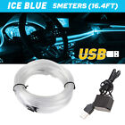 Car Interior Decor LED Atmosphere Wire Light Strip Bar Ice Lamp Blue 5M USB Line