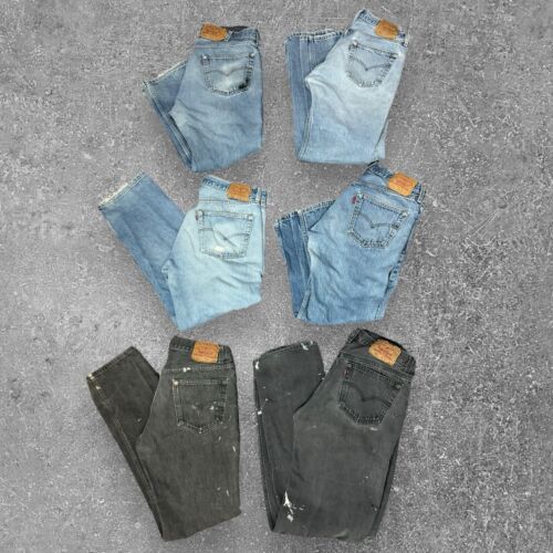 Lot 6 Vintage Levi's 501 Men's Jeans 501xx Made In USA 80s 90s Wholesale Price