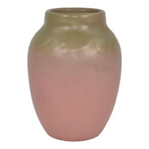 Rookwood 1934 Vintage Art Deco Pottery Green Over Pink Ceramic Vase 2139