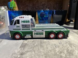Hess Toy Flatbed Tow Truck W/Ramp.Lights, Flashers & Race Track Sounds All Work.