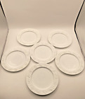 Vintage White Milk Glass VITROCK Raised Flower Rim Salad Plates set of 6