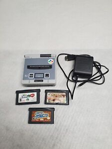 Gameboy Advance SP Super Famicon Edition With 3 Games and Charger Good Condition