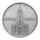 Third Reich German 2 Reichsmark Potsdam Garrison Church Silver Coin with Date