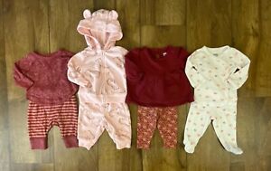 Baby Girl 0/3 Months Long Sleeved Shirts Pants 2 PC Outfits Clothes Lot Rainbow
