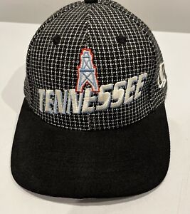 Vintage Tennessee Oilers Logo Athletic Proline Grid Black 90s Hat Strapback Cap