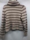 Madewell Womens Cream Tan Striped Cashmere Turtleneck Pullover Sweater Large