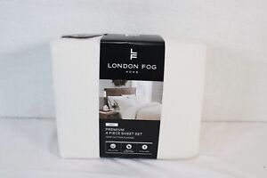 London Fog Home Full Size Premium 4 Piece Sheet Set 100% Cotton Flannel Ivory