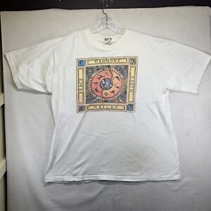 VINTAGE HUMAN-I-TEES Shirt Mens XL White Harmony Peace Earth Nature 1994 90s