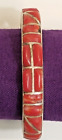 VTG Southwestern Native Navajo Indian Silver & Red Coral Bracelet 32 grams total