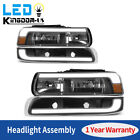 LED DRL Black Headlights + Bumper For 99-02 Chevy Silverado/00-06 Tahoe Suburban (For: More than one vehicle)