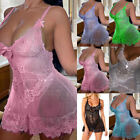 ️Plus Size Womens Lace Lingerie Babydoll Nightdress Thong G-string Sleepwear US