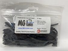 50 Count MG Lures 4” Slug Black/Blue Flake Salted Tourney Scent Plastic Pack