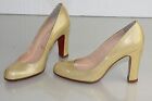 NEW Christian Louboutin SIMPLE PUMP 100 Patent Beige Nude Glitter Shoes 37.5