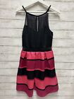 BCX juniors fit and flare illusion pink & black sleeveless formal prom dress 11