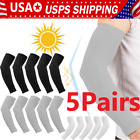 5 Pairs Cooling Arm Sleeves Cover UV Sun Protection Outdoor Sports Basketball