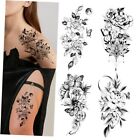 Butterfly Temporary Tattoos for Women Girls, 10Sheets Large Black Flower