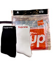 New Supreme Hanes Crew Socks 2-Pairs White/ black 100% Authentic Size 6-12