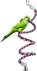 New ListingBird Spiral Rope Perch, Cotton Parrot Swing Climbing Standing Toys with Bell ...