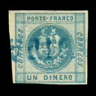 PERU 1858 Coat of Arms  1d slate blue Scott # 7 used 