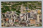 San Antonio Texas TX Downtown Aerial City View Linen Postcard 1930-45