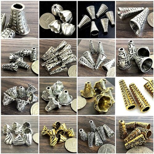 Cone Cap Beads Gold Silver Pewter Crafts Jewelry Making Findings End Bead Caps