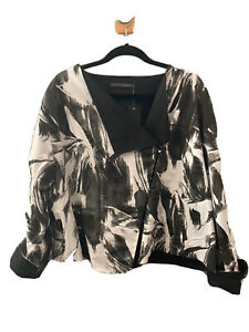 ART TO WEAR.....THE EXQUISITE ELEMENTE CLEMENTE BLACK & WHITE REVERSIBLE JACKET