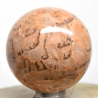 44mm Orange Peach Moonstone Sphere Natural Crystal Feldspar Mineral Stone -India