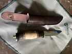 New Helle Harding Knife - Norway Made - Birch Wood Handle - Leather Sheath