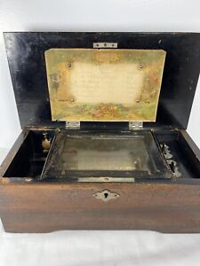 Antique 1800's Swiss Music Box. 6 Airs. Hand Crank-Depose-works But Please Read!