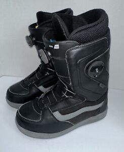 VANS  Aura Pro Snowboard Boots Dual BOA Black Size Mens 7.5 Womens 9 EUC