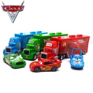Disney Pixar Cars Lightning McQueen & Mack Truck Set Diecast Toy Car Loose