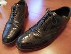 Vintage Florsheim 558249 Men's Black Leather Oxford Wing Tip Shoes US Size 9.5 D
