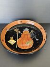Laurie Gates Halloween Pumpkins and Spiders Ceramic Serving Bowl 13