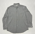 Calvin Klein Shirt Mens Large Gray Button Up Long Sleeve Slim Fit CK Logo