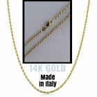 Real Solid 14k Yellow Gold Rope Chain Light Ladies Necklace 1.5mm 16