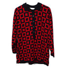 Vintage 80s Womens Karen Lessly AOP Geometric Sweater Medium Made In USA Knit