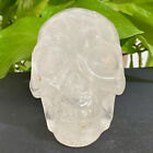 New Listing1.61LB Natural white crystal Quartz Carved Skull Crystal Reiki Gem