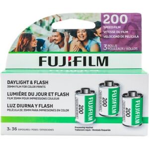 FUJIFILM 200 Color Negative Film (35mm Roll Film, 36 Exposures, 3 Rolls)