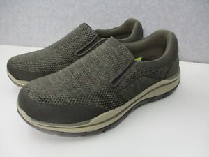 Skechers Expected 2.0 Arago Relaxed Fit Olive Brown Slip On Shoes Mens Size 10