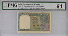 Republic India 1 Rupees Green 3rd Issue 1951 Pick 73 Graded 64